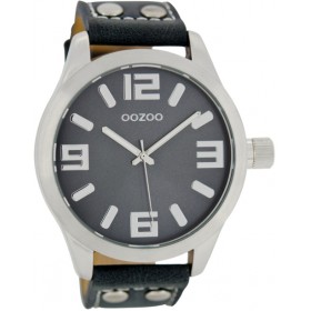 OOZOO Timepieces 45mm Dark Blue Leather Strap C1062